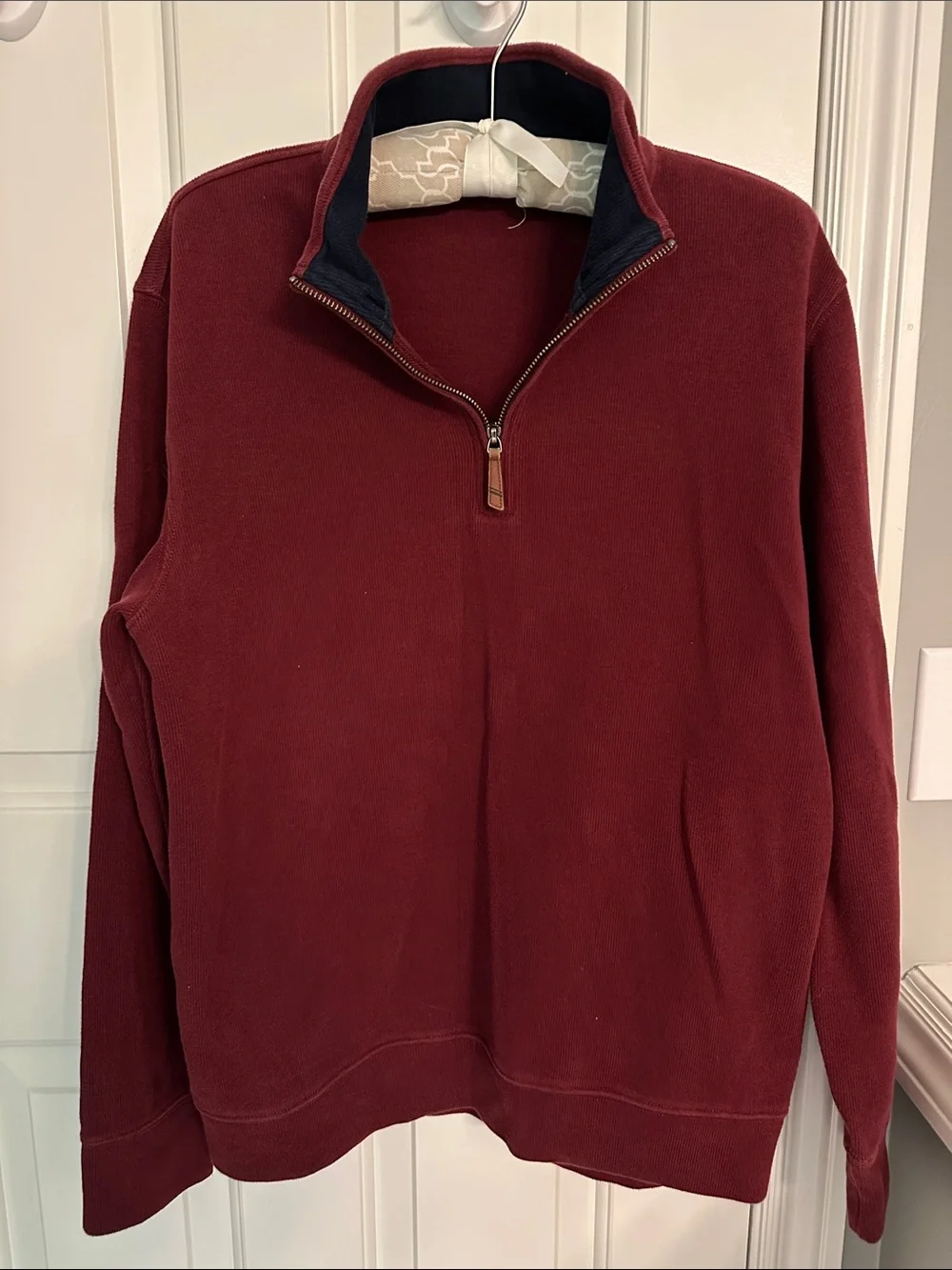 Land’s End Men's Half-Zip Sweater in Burgundy